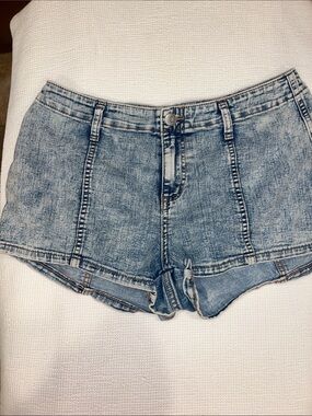 wild fable Washed Light Blue Denim Shortie Shorts